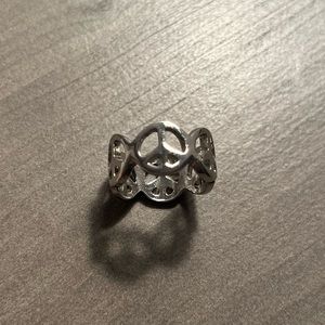 Peace Sign ☮️ Silver Ring